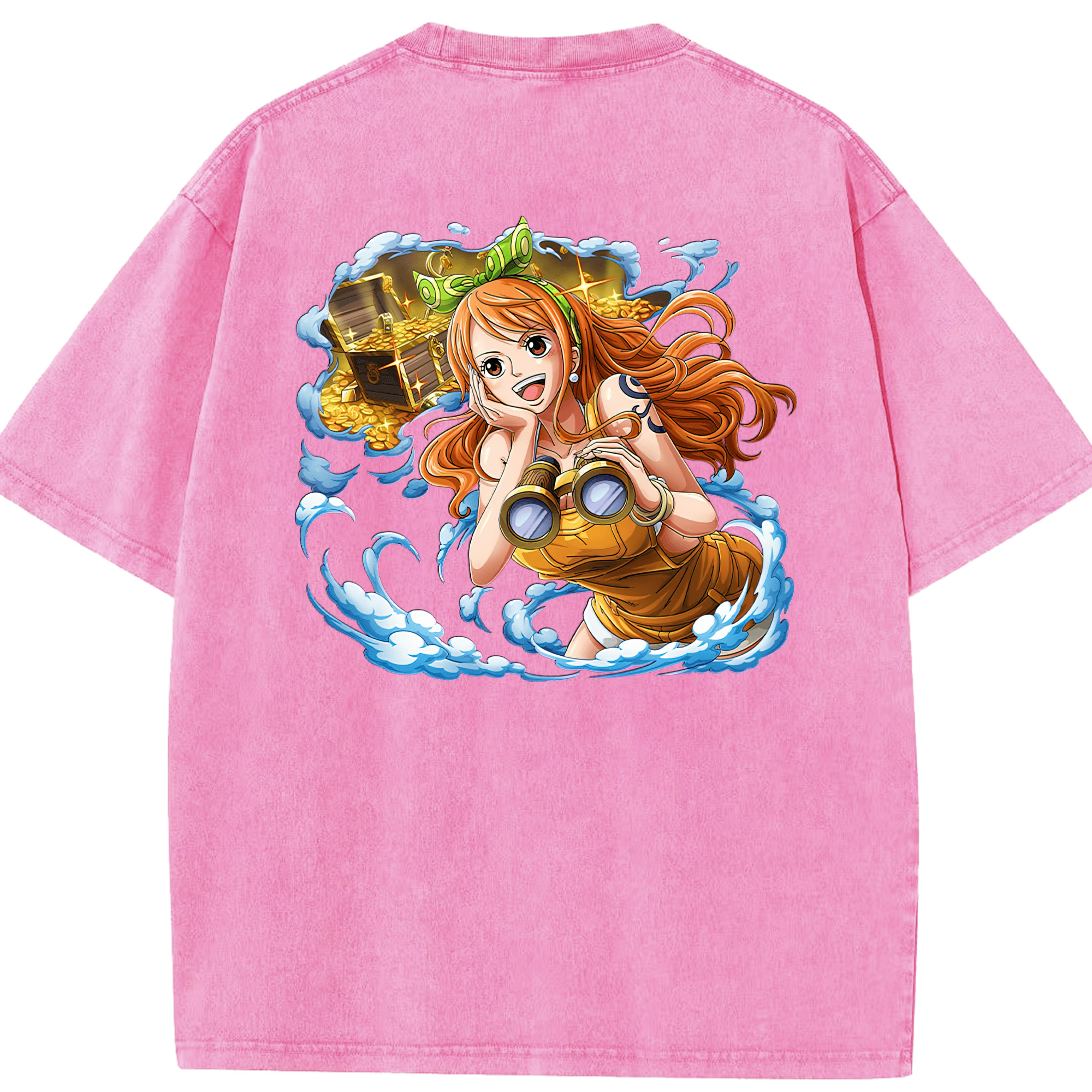 ワンピース ナミ ONE PIECE Nami 綿100% ヴィンテージ風 半袖Tシャツ（背面プリント）